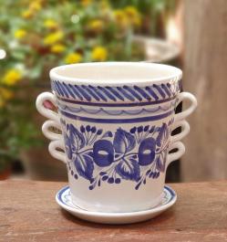 flowerplatter-maceta-handthrown-handmade-hand-painted-mexican-pottery-gorkygonzalez-gorkypottery-flowers-garden-jardin