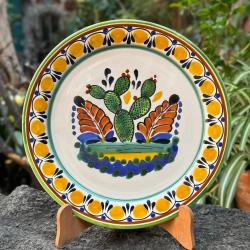 prickly-pear-ceramic-plate-majolica-brush-painted-dishware2
